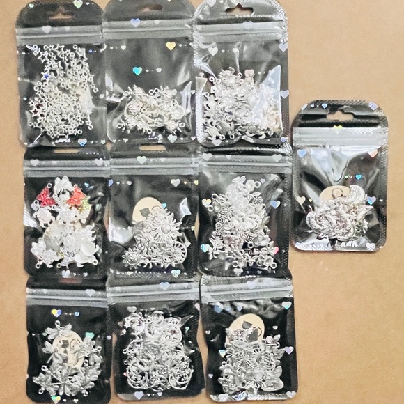 Lot of Metal Silver Color Charms for Jewelry Making - Picture 3 of 13